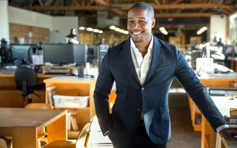 African american entrepreneur business owner ceo portrait at the